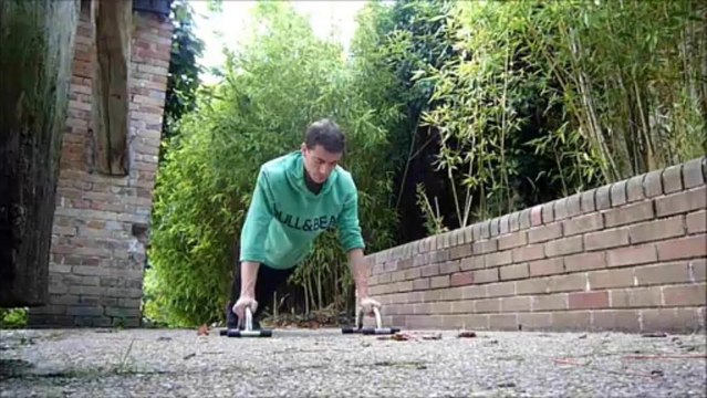 Fitness Workout on a bar - Combo with push ups handles