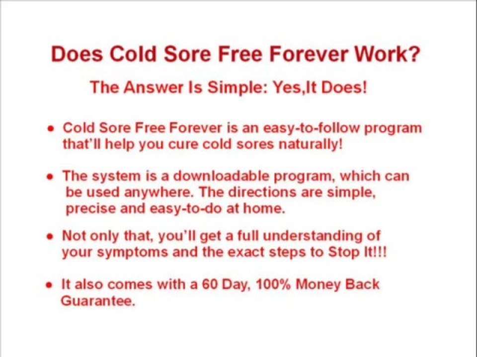 Cold Sore Free Forever - Does Cold Sore Free Forever Work?
