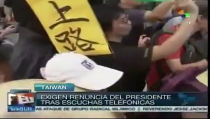 Ciudadanos de Taiwán exigen renuncia del mandatario