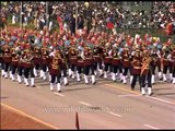 Soldiers marching on the annual Republic Day parade at India Gate