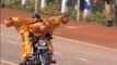 Border Security Force displaying bike stunts during Republic Day