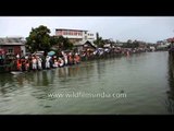 Boats sailing on Heikru Hidongba festival