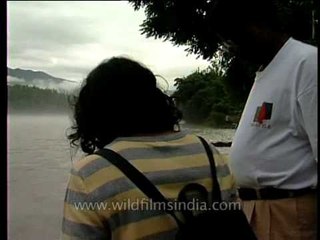 Devotees paying obeisance at the holy river Ganga