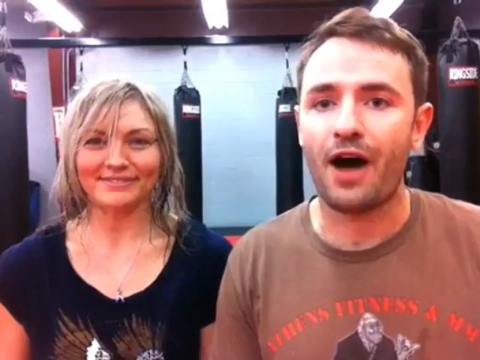 Holding boxing pads in Athens/Winder GA. Learn to box in Athens Ga.