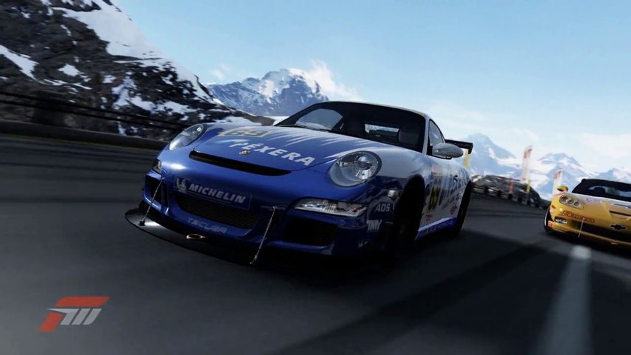 Porsche 997 vs Corvette with music - Ten -  Forza Motorsport part 63 HD