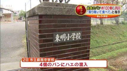 市の給食センター指示「ハエ取り除いてパン食べて」