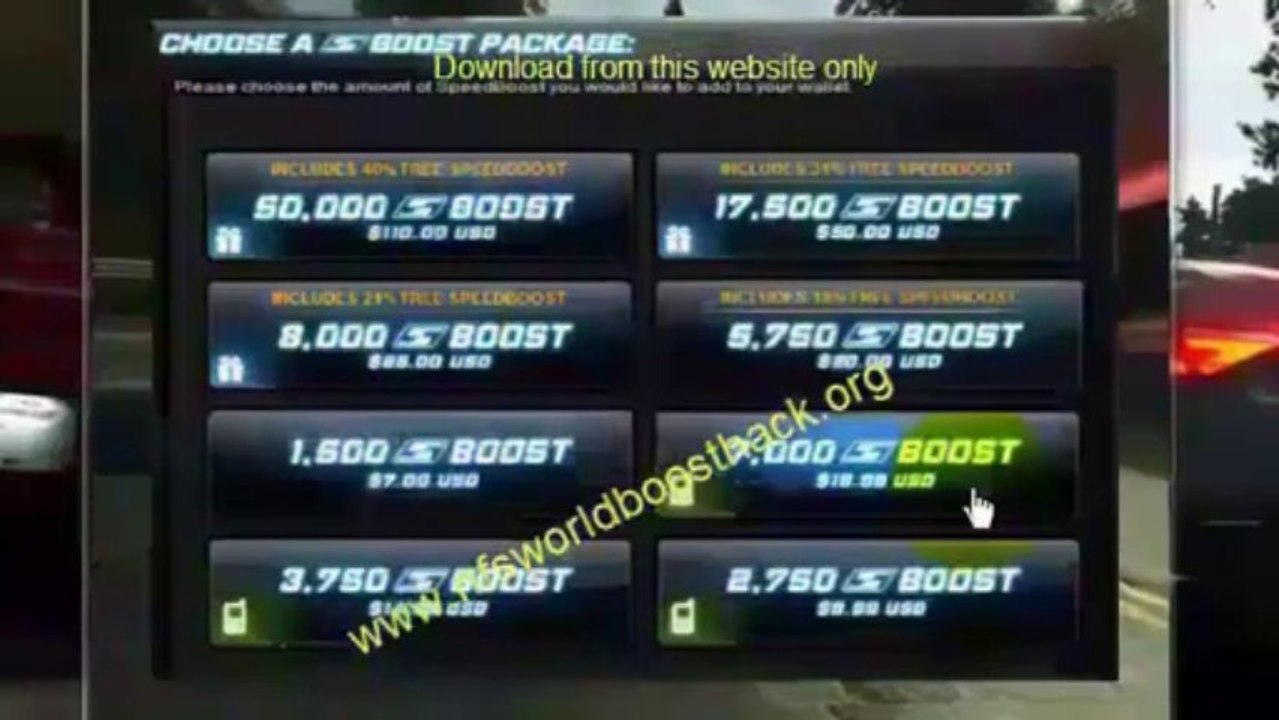 Need for Speed World Boost Hack 2013