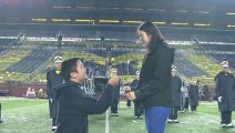 EPIC Marching Band Proposal Video!! Michigan College Wolverines Football Team