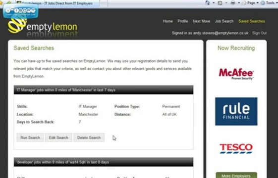 Applying for IT Jobs on EmptyLemon