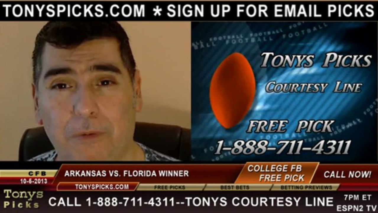 Florida Gators vs. Arkansas Razorbacks Pick Prediction College Football Odds Preview 10-5-2013