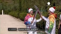 Greece Olympic Flame: torch relay for Sochi... - no comment