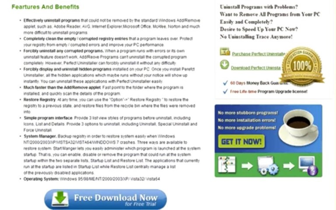 perfect uninstaller, uninstall program,very complete and no complex