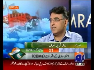 Aman Ki Asha -  29th September 2013 Asad Umar [ PTI ] Mushahid Hussain Syed & Athar Abbas