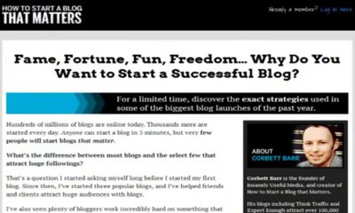 How to Start A Blog That Matters - Corbett Barr&#39;s How to Start A Blog That Matters Review