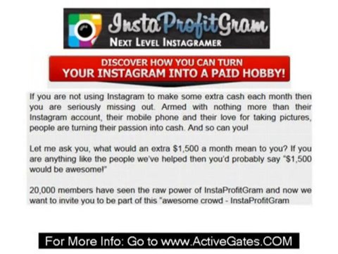 Instaprofitgram - Make Money Working From Home Using Instagram