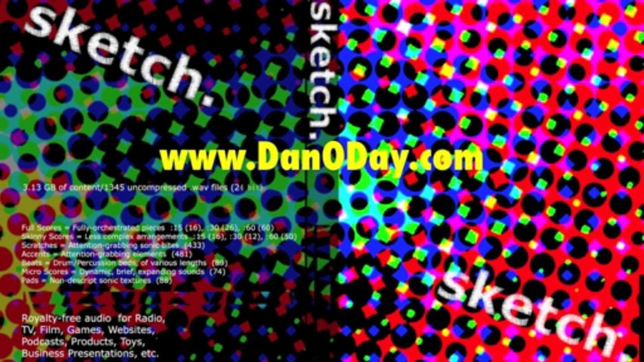 ROYALTY FREE AUDIO PRODUCTION LIBRARY - 3GB DVD "SKETCH"