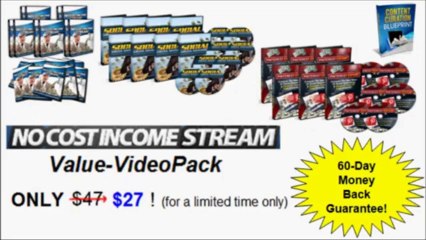 "No Cost Income Stream" Video-ValuePack ~ How to Make Money Online Without Spending Money