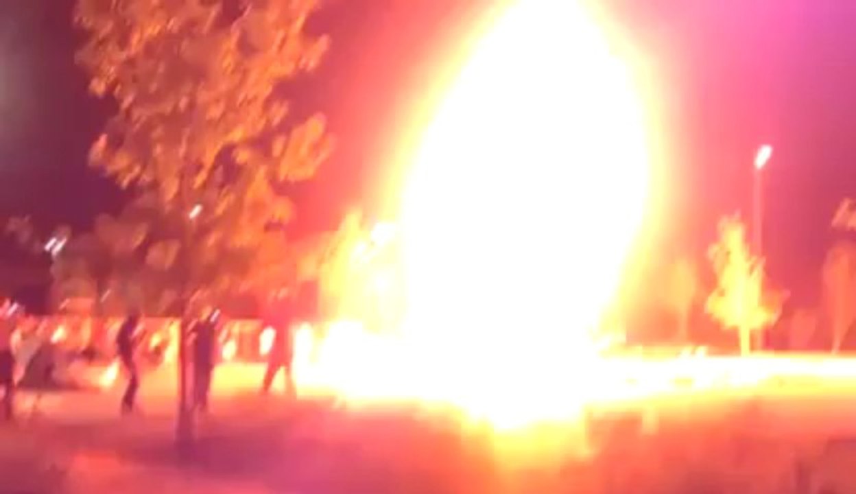 Violent car explosion: "put that cigarette out"!!