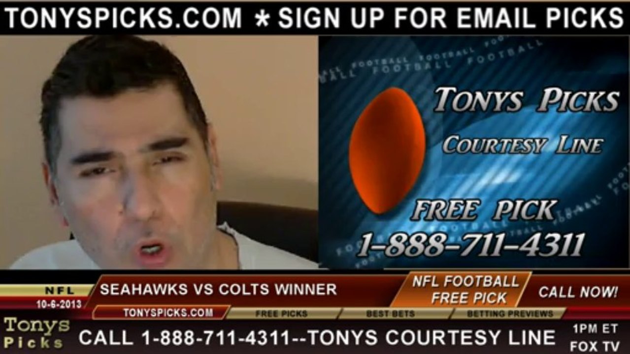 Indianapolis Colts vs. Seattle Seahawks vPick Prediction NFL Pro Football Odds Preview 10-6-2013