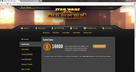 SWTOR cartel coins FREE