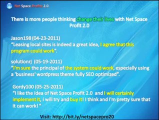 Net Space Profits 2.0 Really Works?
