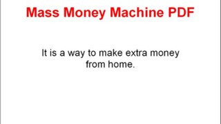 Mass Money Machine PDF