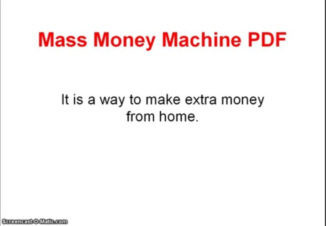 Mass Money Machine PDF