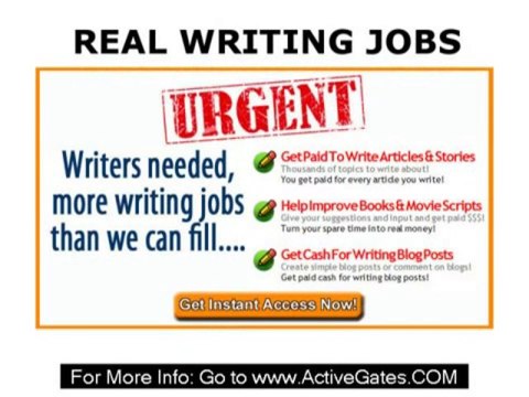 Real Writing Jobs - Legitimate Work From Home Jobs