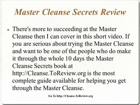 Master Cleanse Secrets Book - Raylen Sterling Master Clea...