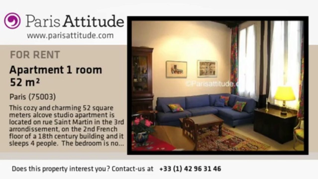 Alcove Studio Loft for rent - Centre George Pompidou, Paris - Ref. 4219