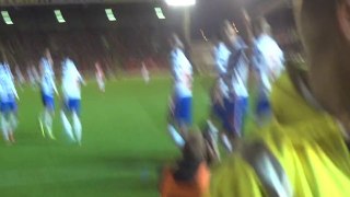 Celebration to Hal Robson Kanu's goal , Barnsley Away 01/10/13