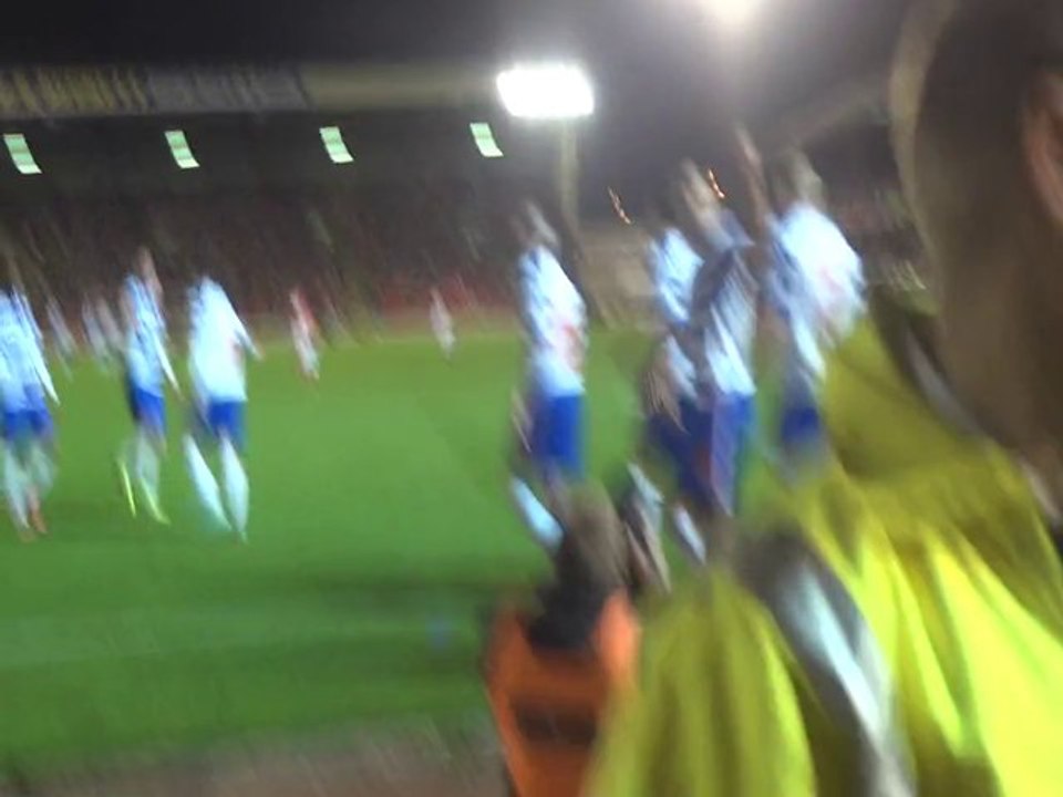 Celebration to Hal Robson Kanu's goal , Barnsley Away 01/10/13