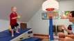 Kid fails to execute slam dunk on tinny basketball hoop!!