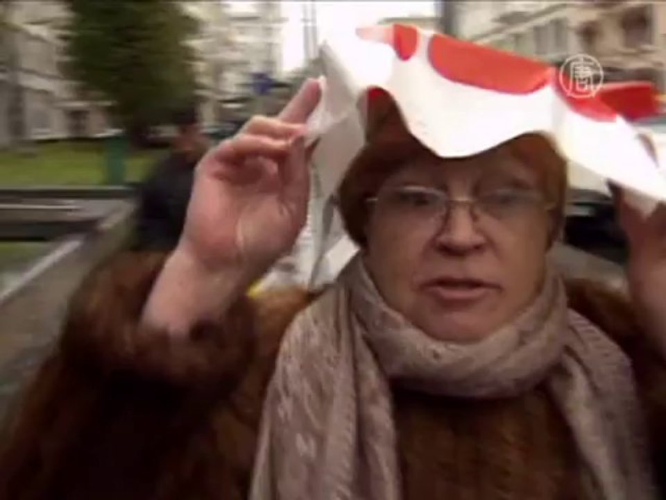 Осенний снегопад в Москве