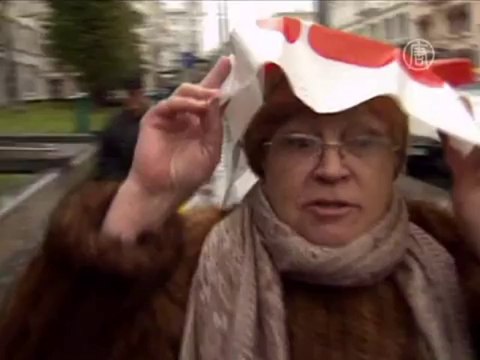 Осенний снегопад в Москве