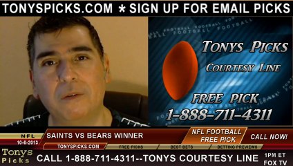 Chicago Bears vs. New Orleans Saints Pick Prediction NFL Pro Football Odds Preview 10-6-2013