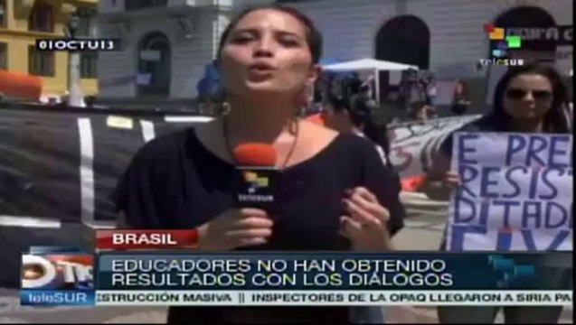 Continúan las protestas de profesores en Río de Janeiro, Brasil