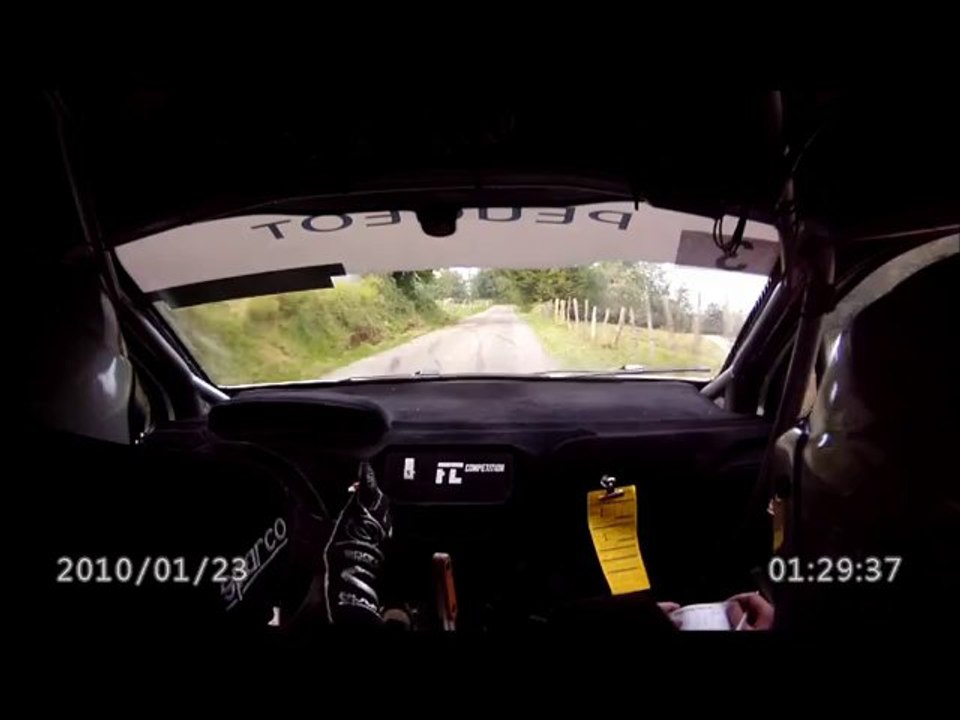 camera embarquée es 3 rallye pays de montbéliard 2013 jp monnin / Franck Gilliot 208 R2  2eme scratch