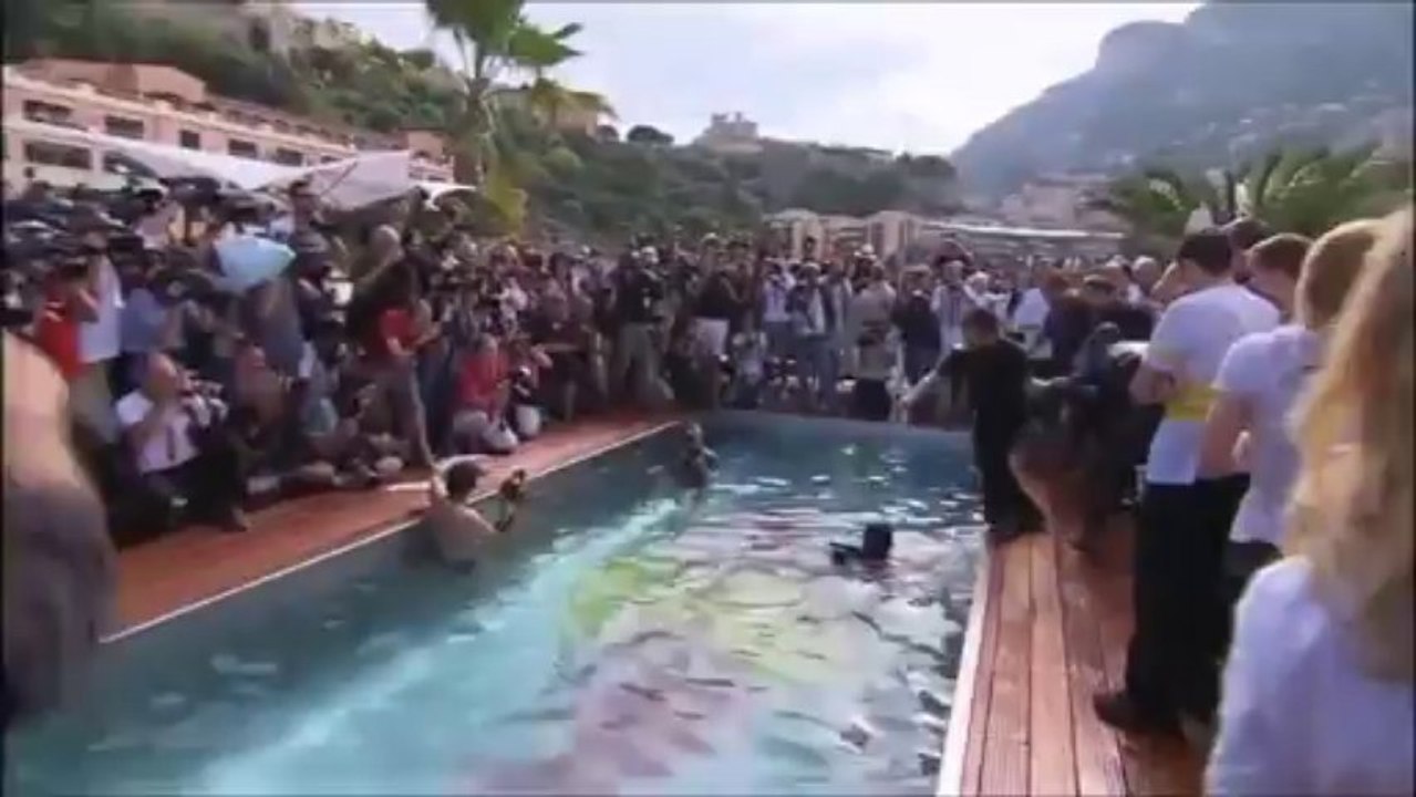 BBC F1 2010: Red Bull Racing Monaco Pool Celebrations!