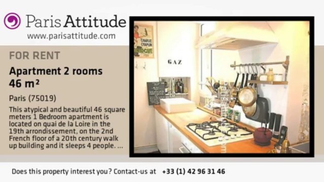 1 Bedroom Apartment for rent - Canal de l'Ourcq, Paris - Ref. 3564