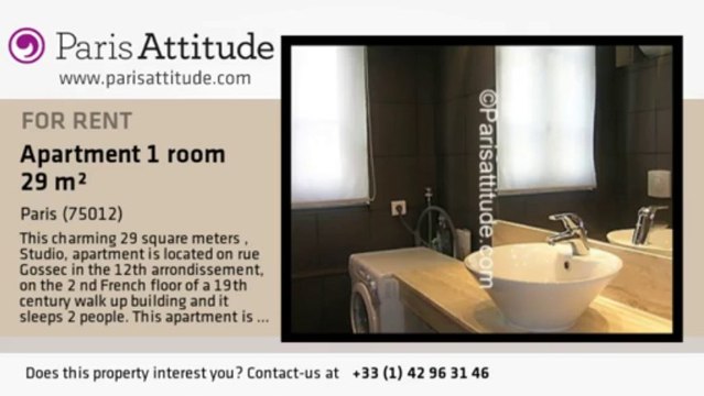 Studio Apartment for rent - Porte Dorée, Paris - Ref. 3841