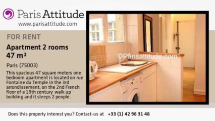 1 Bedroom Apartment for rent - Temple, Paris - Ref. 1083