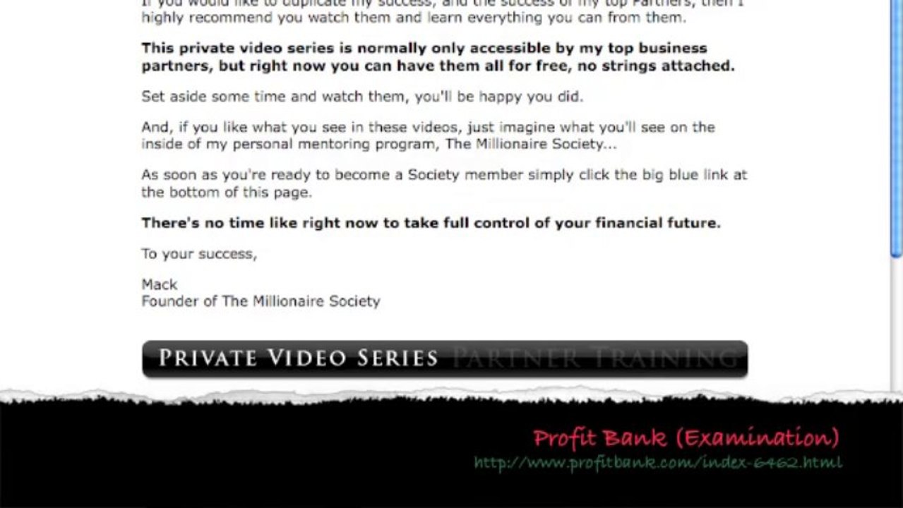 Profit Bank by Millionaire Society | Mack Michaels