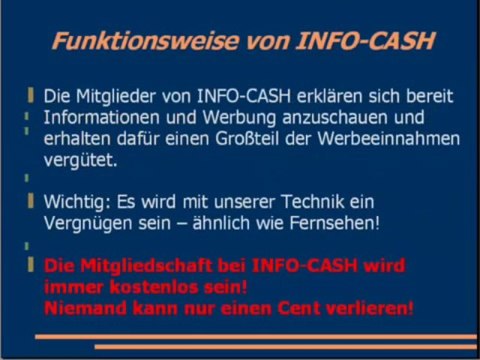 Wie man im Internet Geld verdienen kann mit 'Info Cash' 1