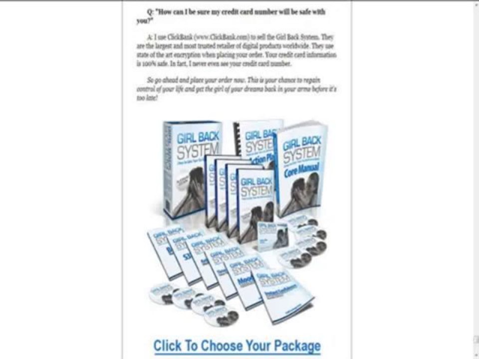Girl Back System (get Your Ex Girlfriend Back Review and Bonus