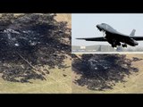 B-1 in action: Bomber crashes and burns, four passengers eject to safety