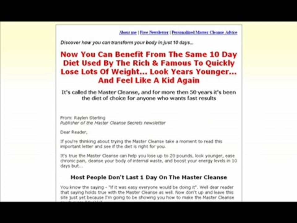 Master Cleanse Secrets