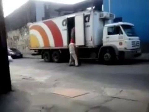 Delivery man falls from his truck carrying boxes!! So Funny Fail!!
