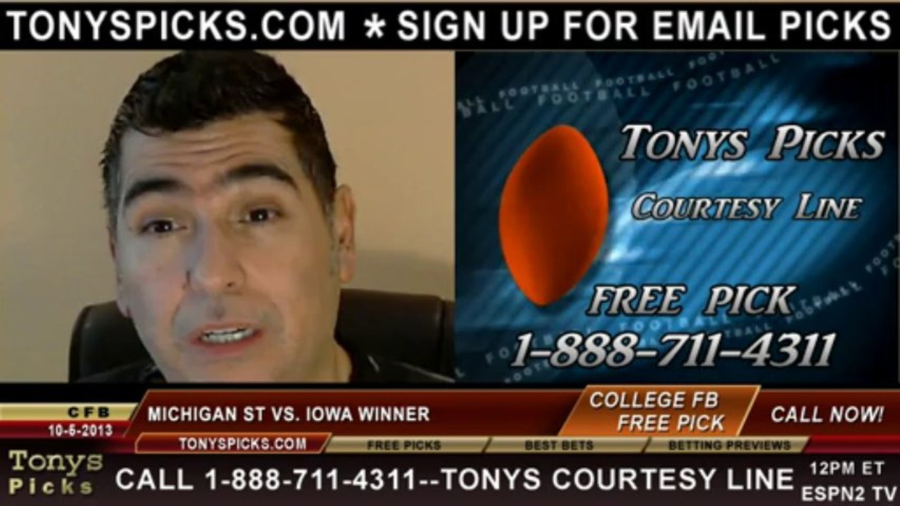 Iowa Hawkeyes vs. Michigan St Spartans Pick Prediction NCAA College Football Odds Preview 10-5-2013