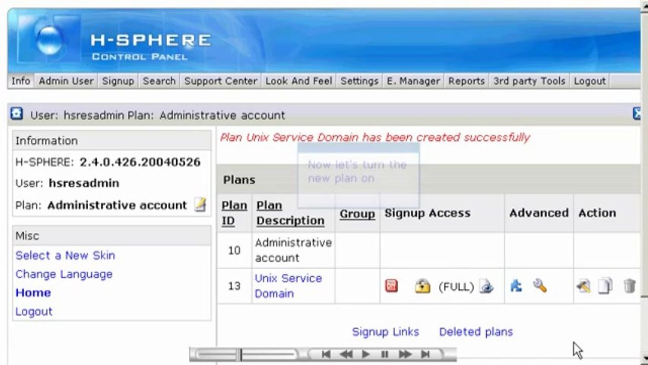 Setting up your Hosting site in H-sphere - Reseller Guide - Host Department LLC